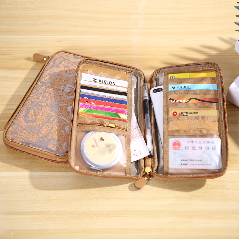 Веган пробки дорожный бумажник RFID преграждая документ организатор сумка держатель/паспорт семьи 
