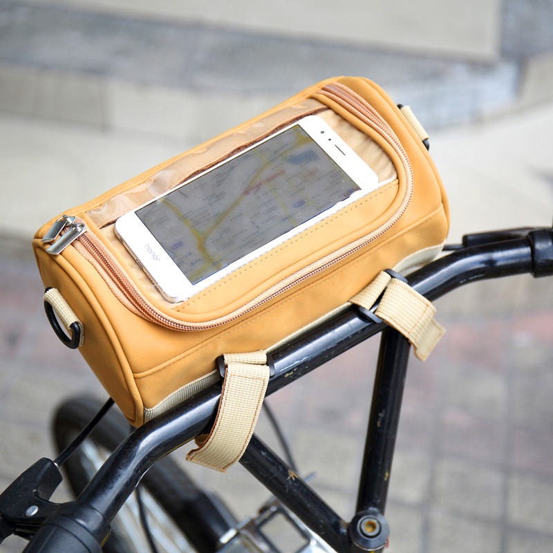 Водонепроницаемый мотоцикл велосипед руль сумка передняя труба велосипед мешок велосипед хранения сумки съемный плечевой ремень-портативный велосипед Паньер сумка ж/сенсорный экран телефона Держатель