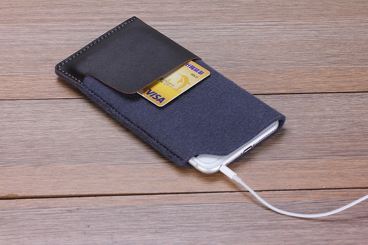 Мобильный чехол с бумажник - совместимость с iPhone 8 плюс / 11 Про Макса - сделано с анти-статические мериносовой шерсти чувствовал ткань
