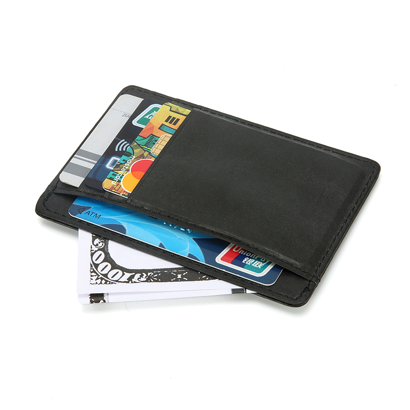 Минималистский кошельки для мужчин и женщин на RFID передний карман кожаный держатель карты бумажник